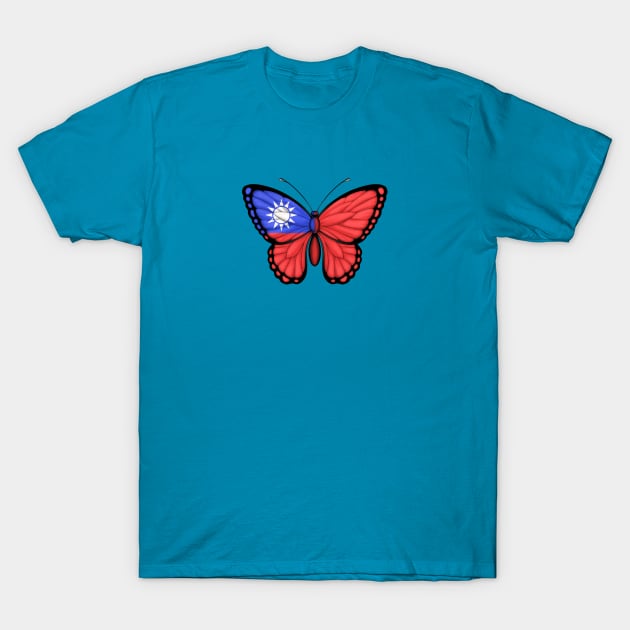 Taiwanese Flag Butterfly T-Shirt by jeffbartels